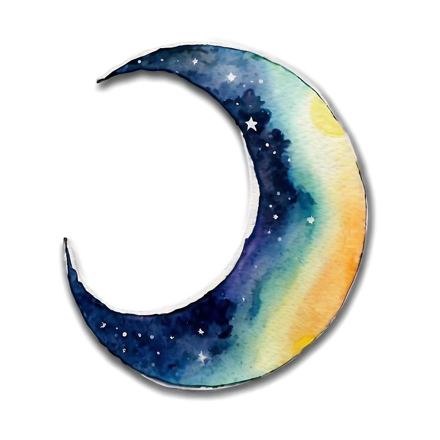 Watercolor Crescent Moon Png Ynx74