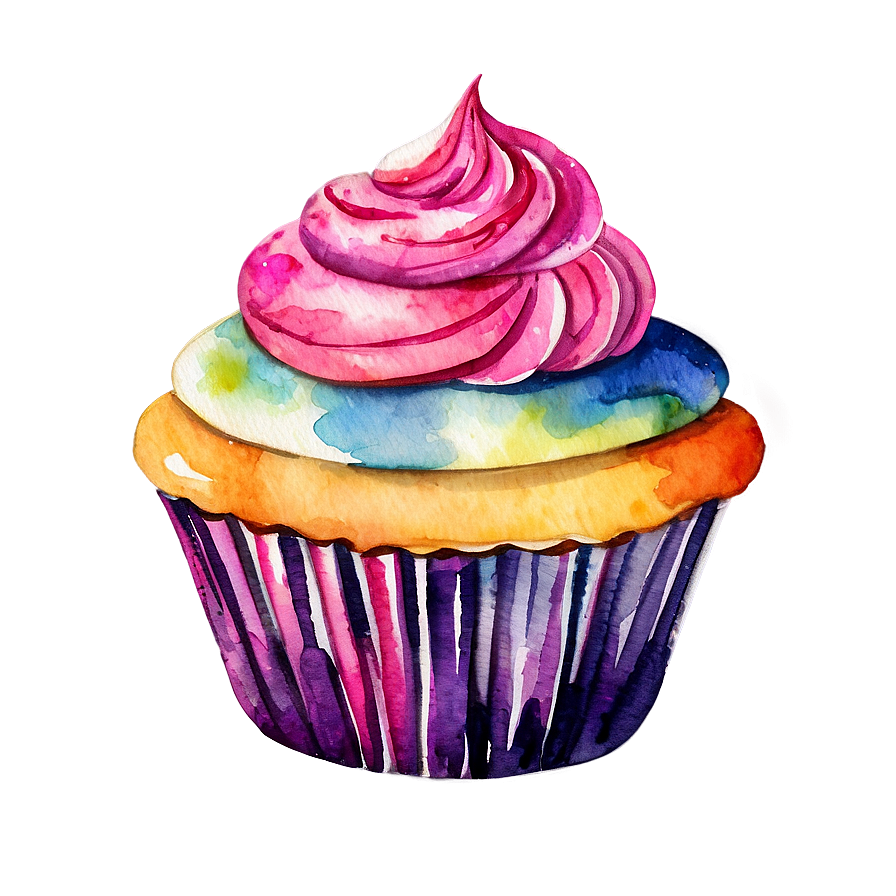 Watercolor Cupcake Png 91