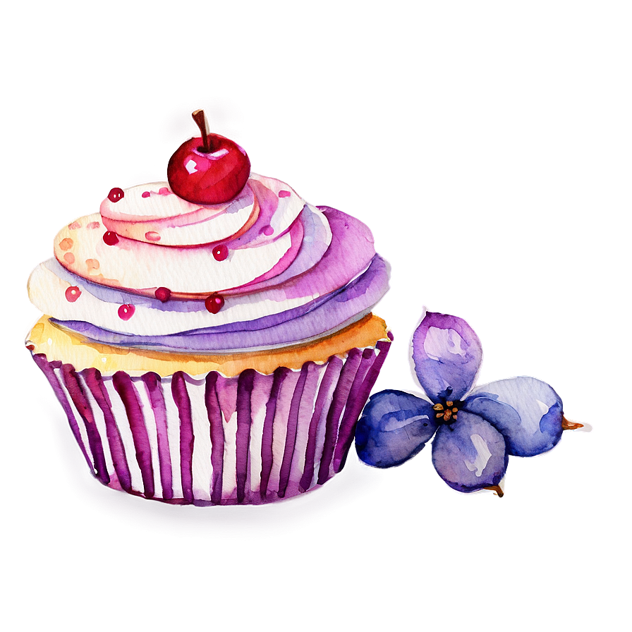 Watercolor Cupcake Png Mru