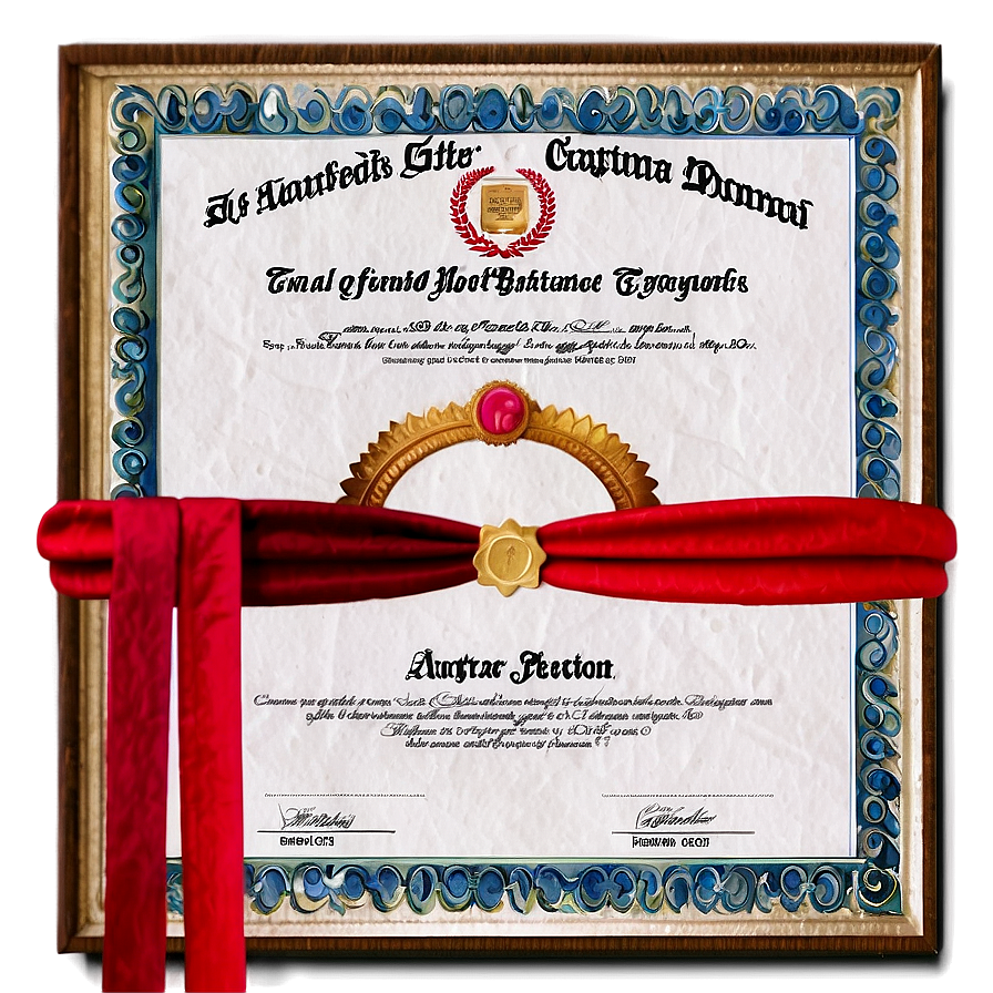 Watercolor Diploma Certificate Png 96