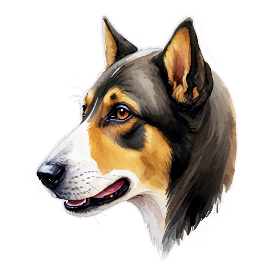 Watercolor Dog Head Art Png 06212024