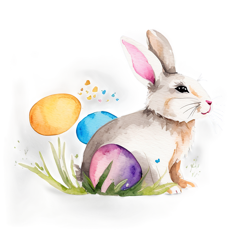 Watercolor Easter Bunny Png Wgh
