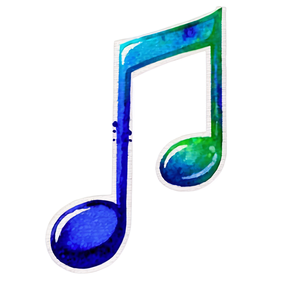 Watercolor Eighth Note Png 43