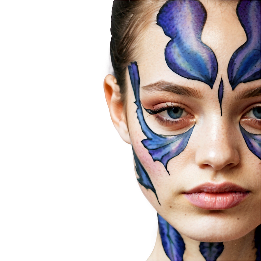 Watercolor Face Tattoo Png Stk92