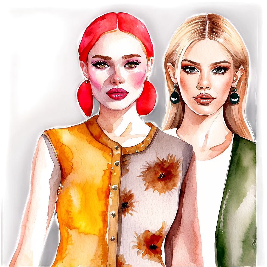 Watercolor Fashion Illustrations Png Gga52