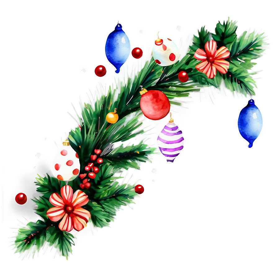 Watercolor Festive Decorations Png 05032024