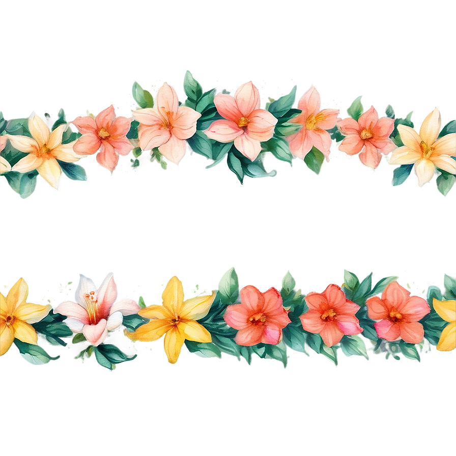 Watercolor Floral Borders Png Hwk38