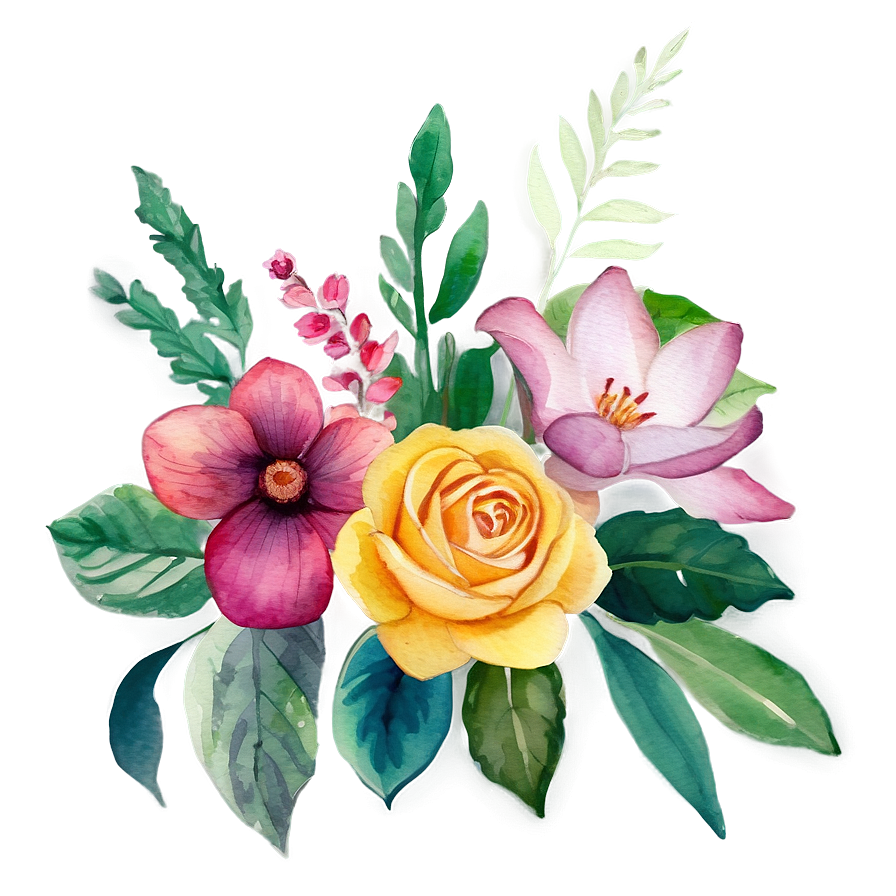 Watercolor Flower Arrangements Png 24