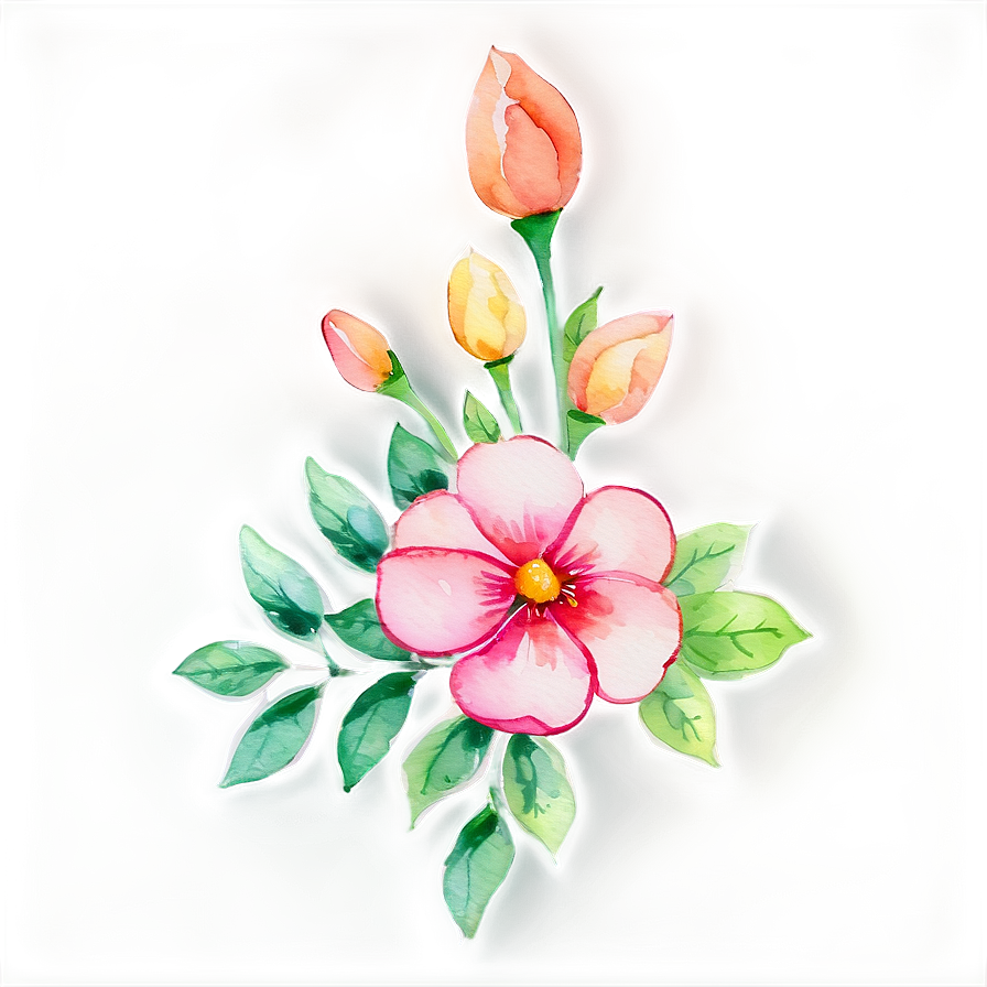 Watercolor Flower Border Png Gfg