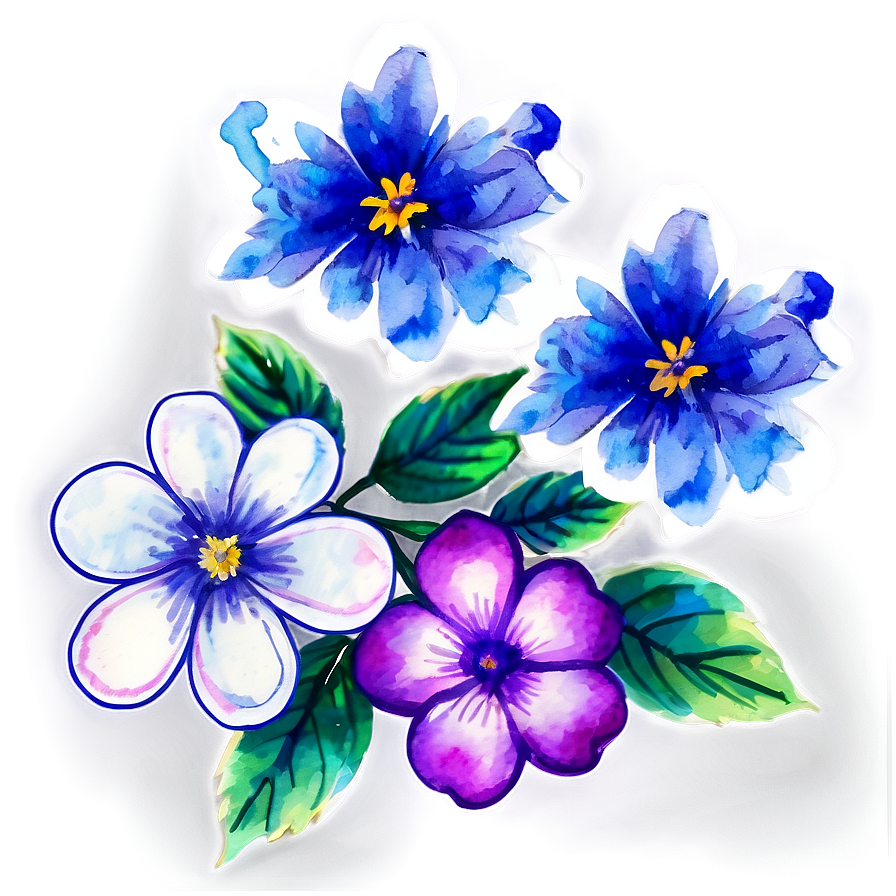 Watercolor Flower Stickers Png 06272024