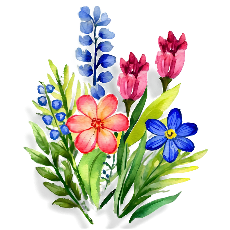 Watercolor Flowers Arrangement Png Sje