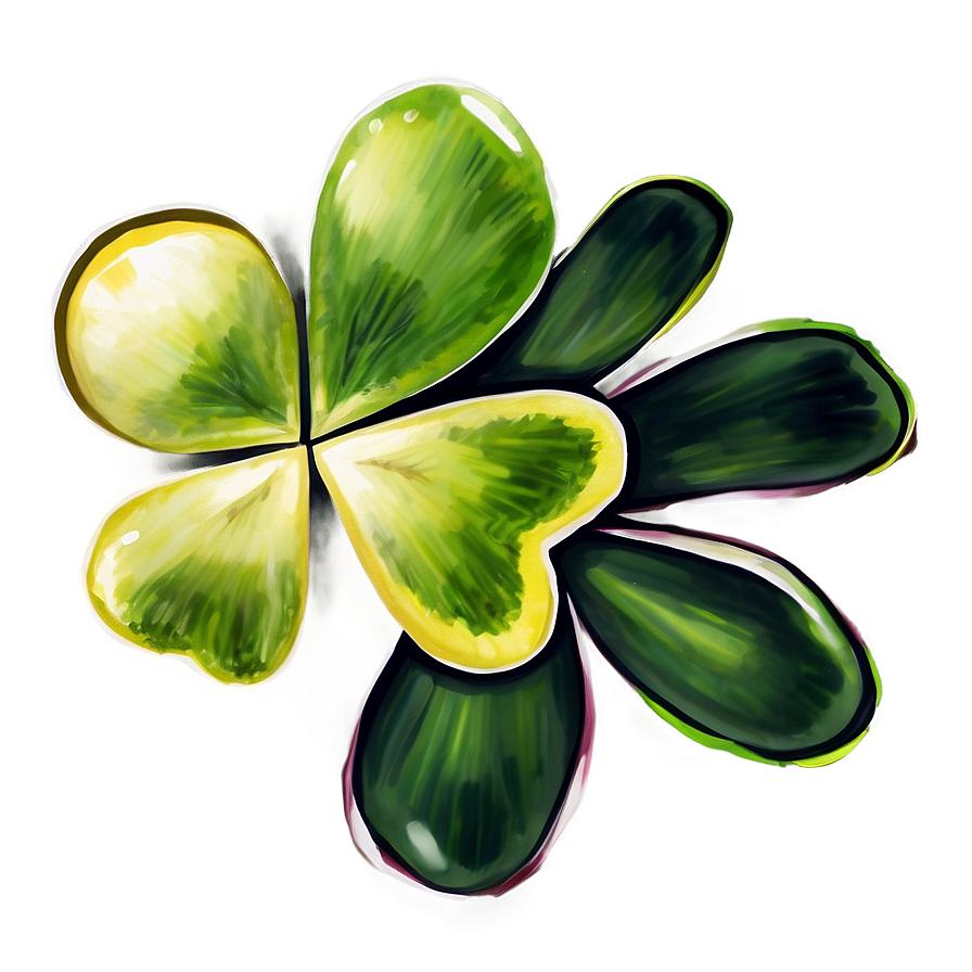 Watercolor Four Leaf Clover Png 05252024