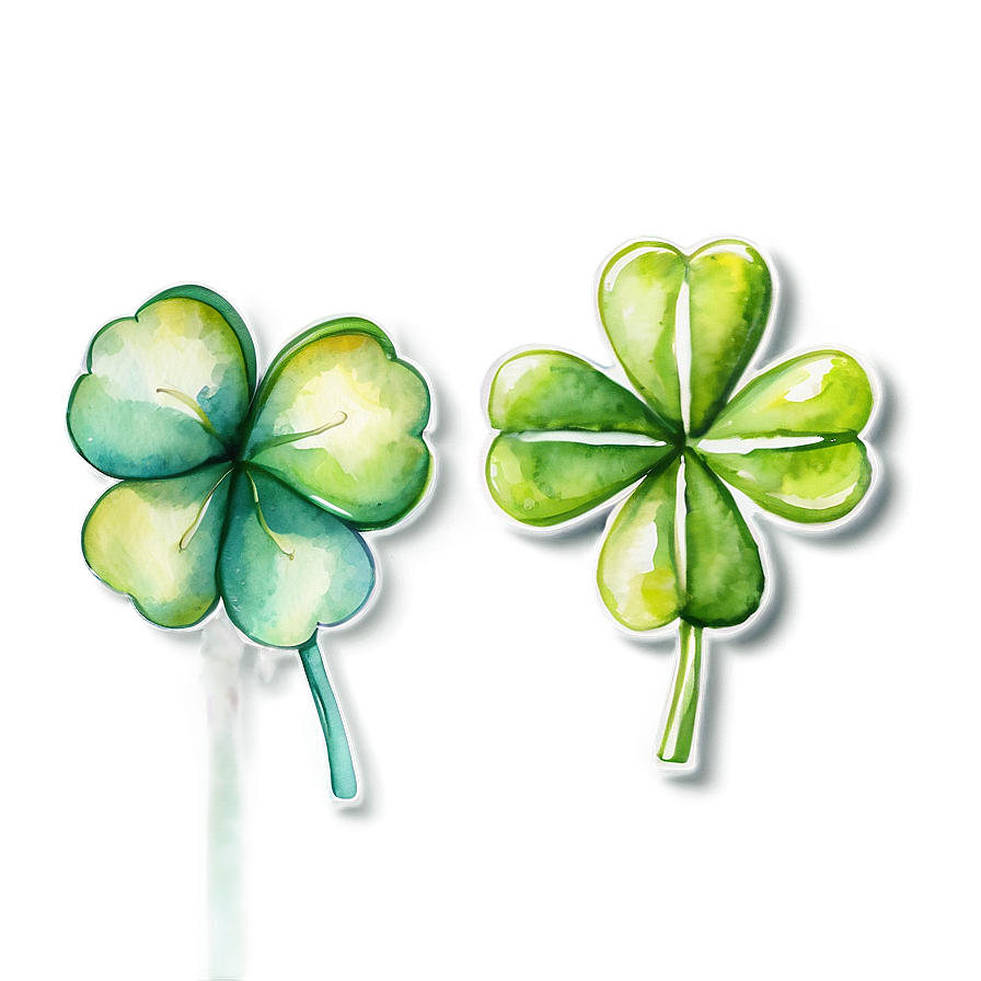 Watercolor Four Leaf Clover Png 51