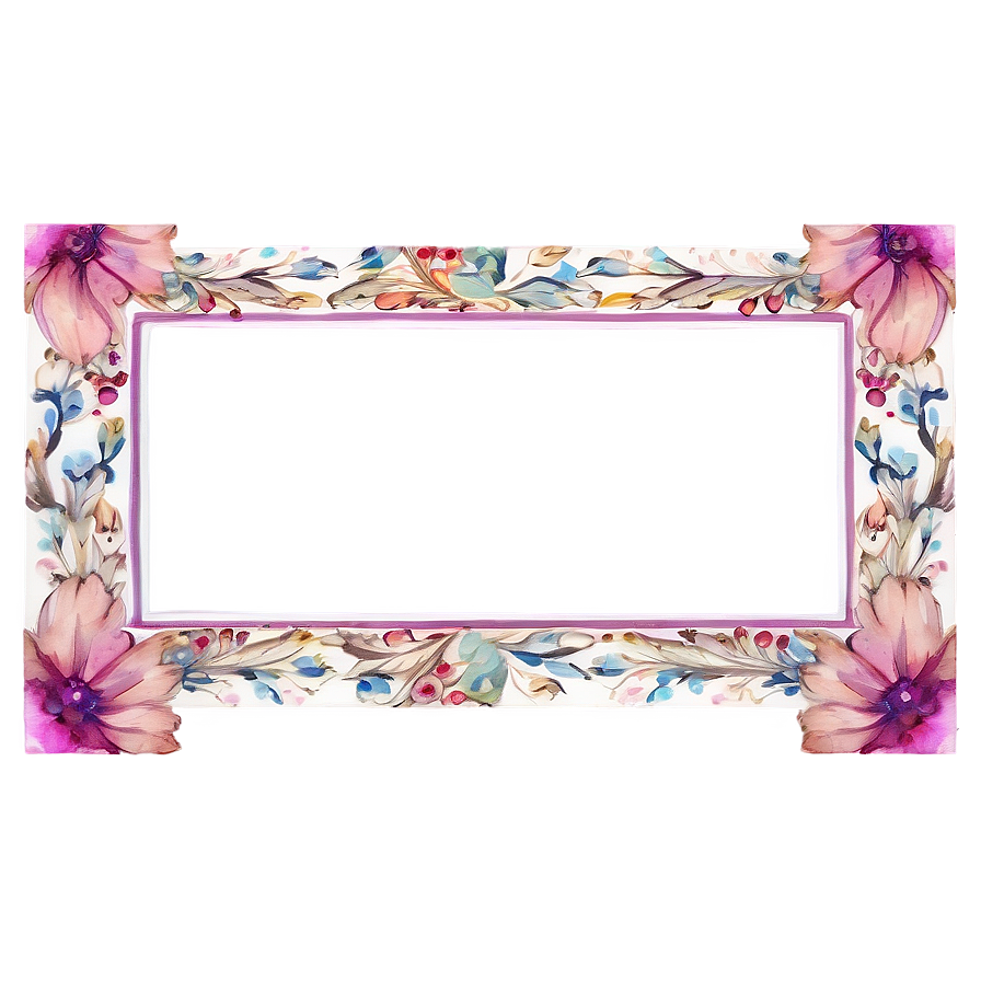 Watercolor Frame Border Png 06262024