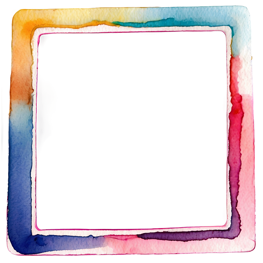 Watercolor Frame Border Png 06262024