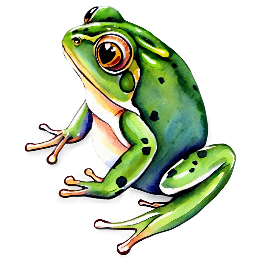 Watercolor Frog Painting Png 17