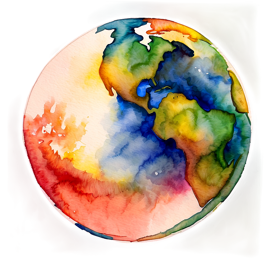 Watercolor Globe Artwork Png Oxx25