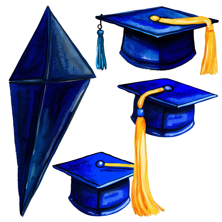 Watercolor Graduation Cap Clipart 88