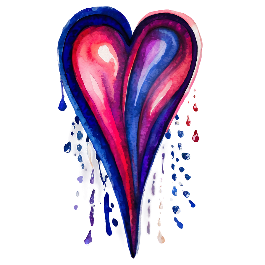 Watercolor Heart Clipart Png 06132024