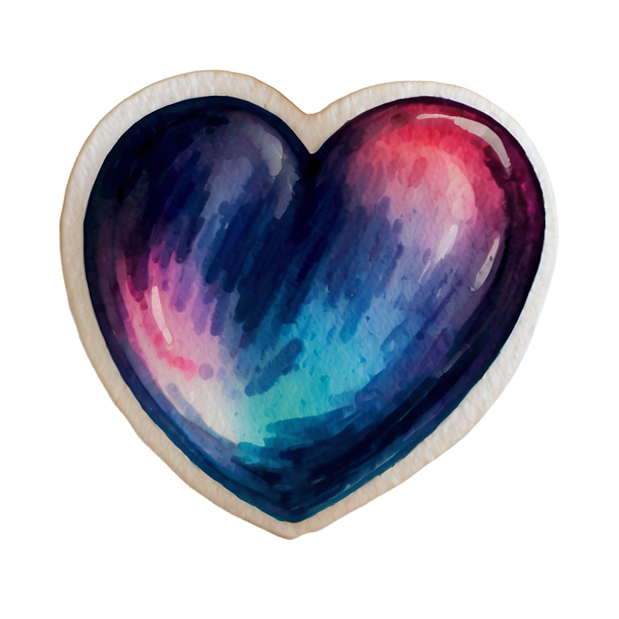 Watercolor Heart Emoji Png Image 05042024