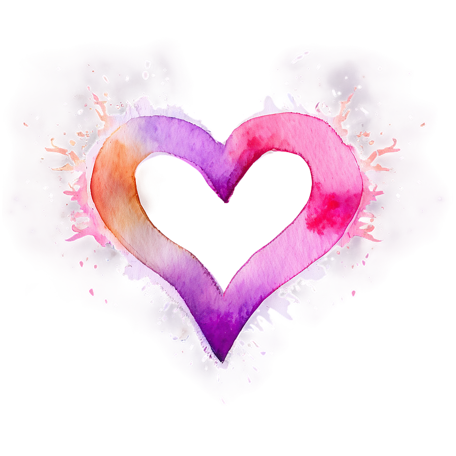 Watercolor Heart Overlay Png Qyw18