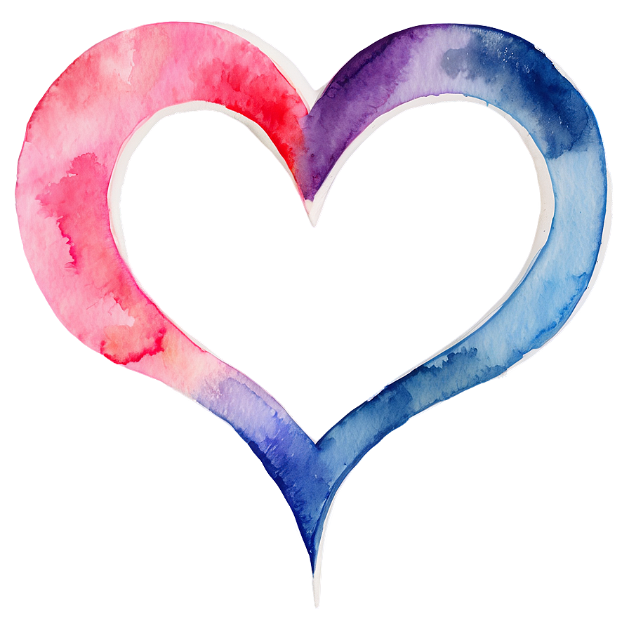 Watercolor Heart Painting Png Dis54