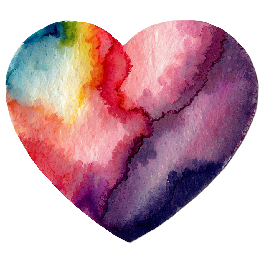 Watercolor Heart Print Png 21