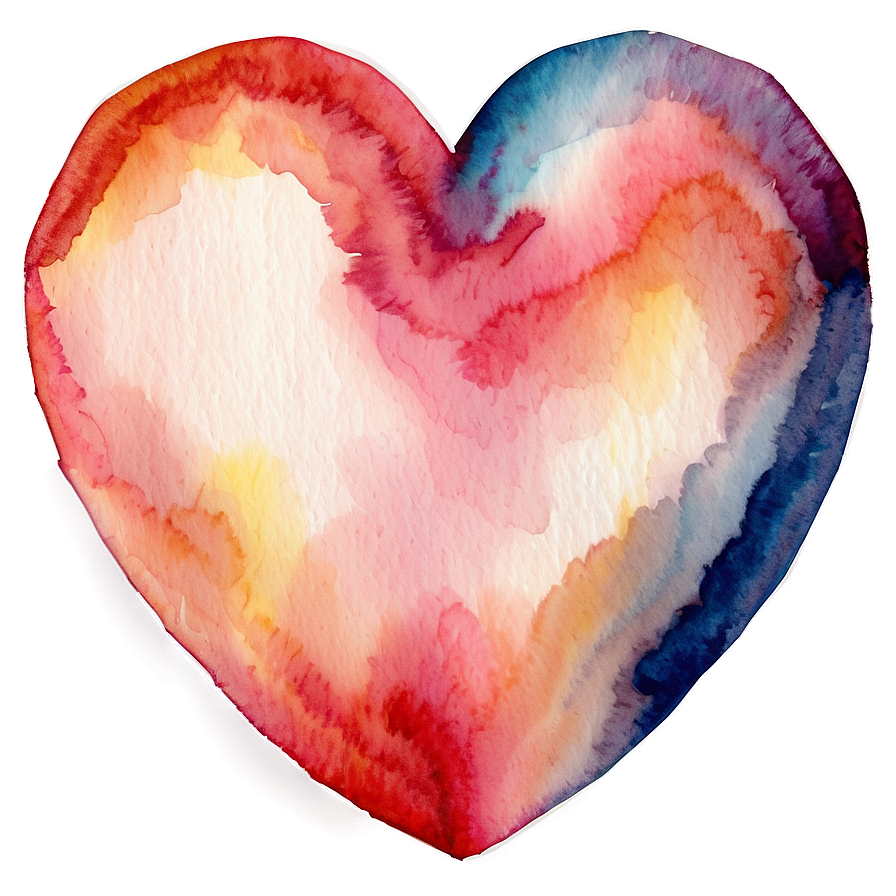 Watercolor Heart Print Png 78