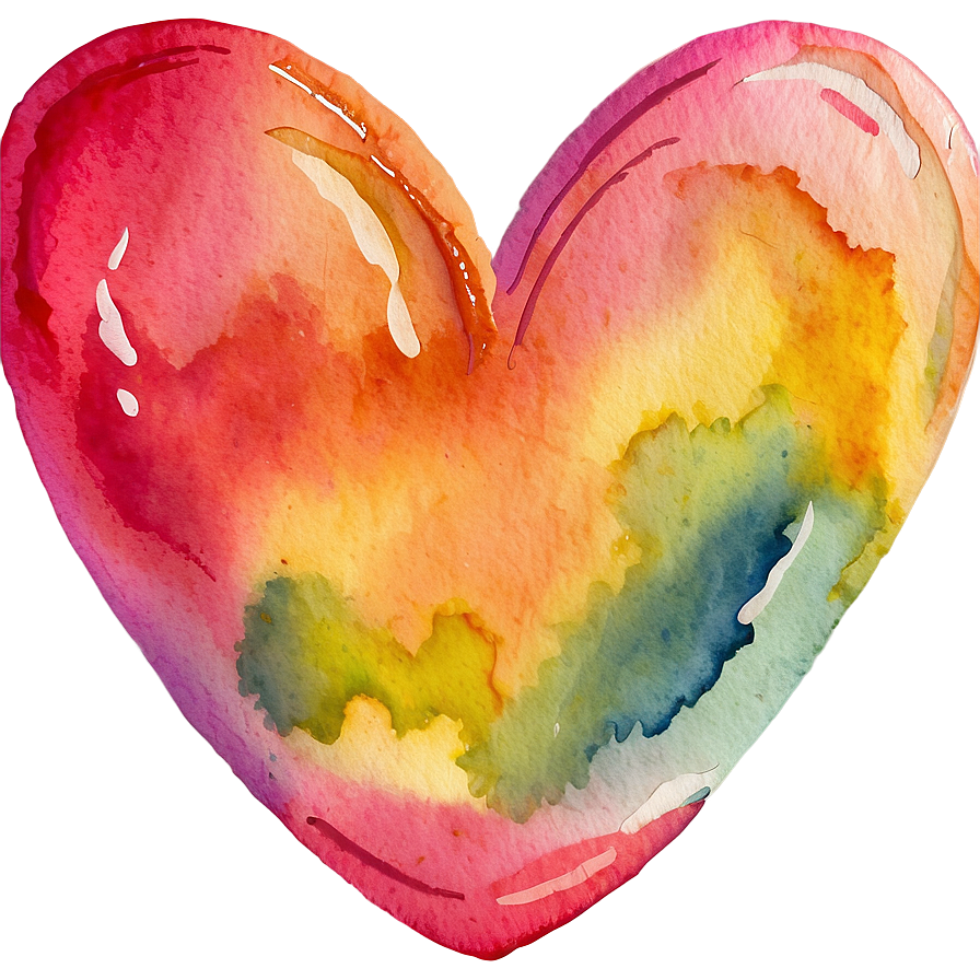 Watercolor Heart Transparent Png Fkc