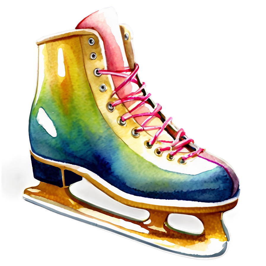 Watercolor Ice Skate Png 95