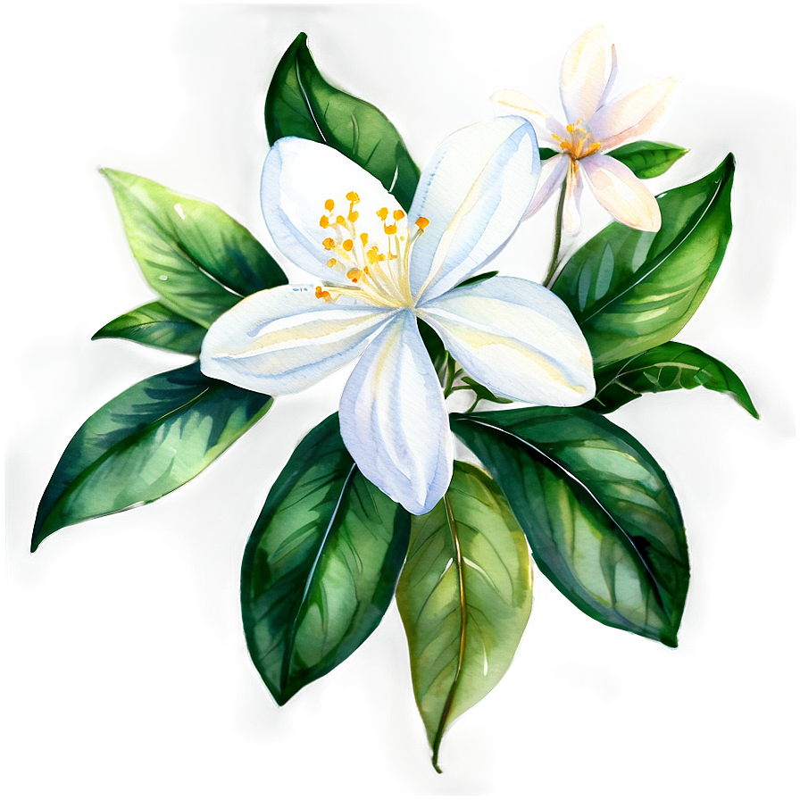 Watercolor Jasmine Flowers Png 05252024