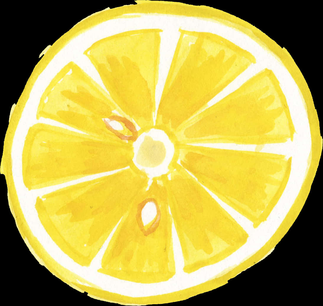 Watercolor Lemon Slice Artwork