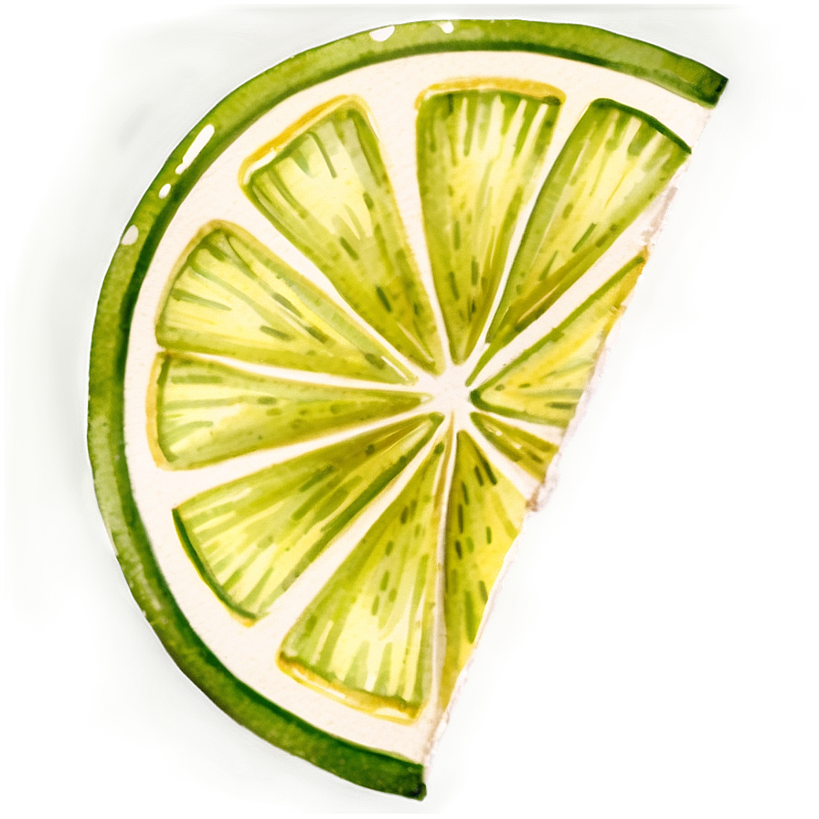 Watercolor Lime Slice Png Iye73