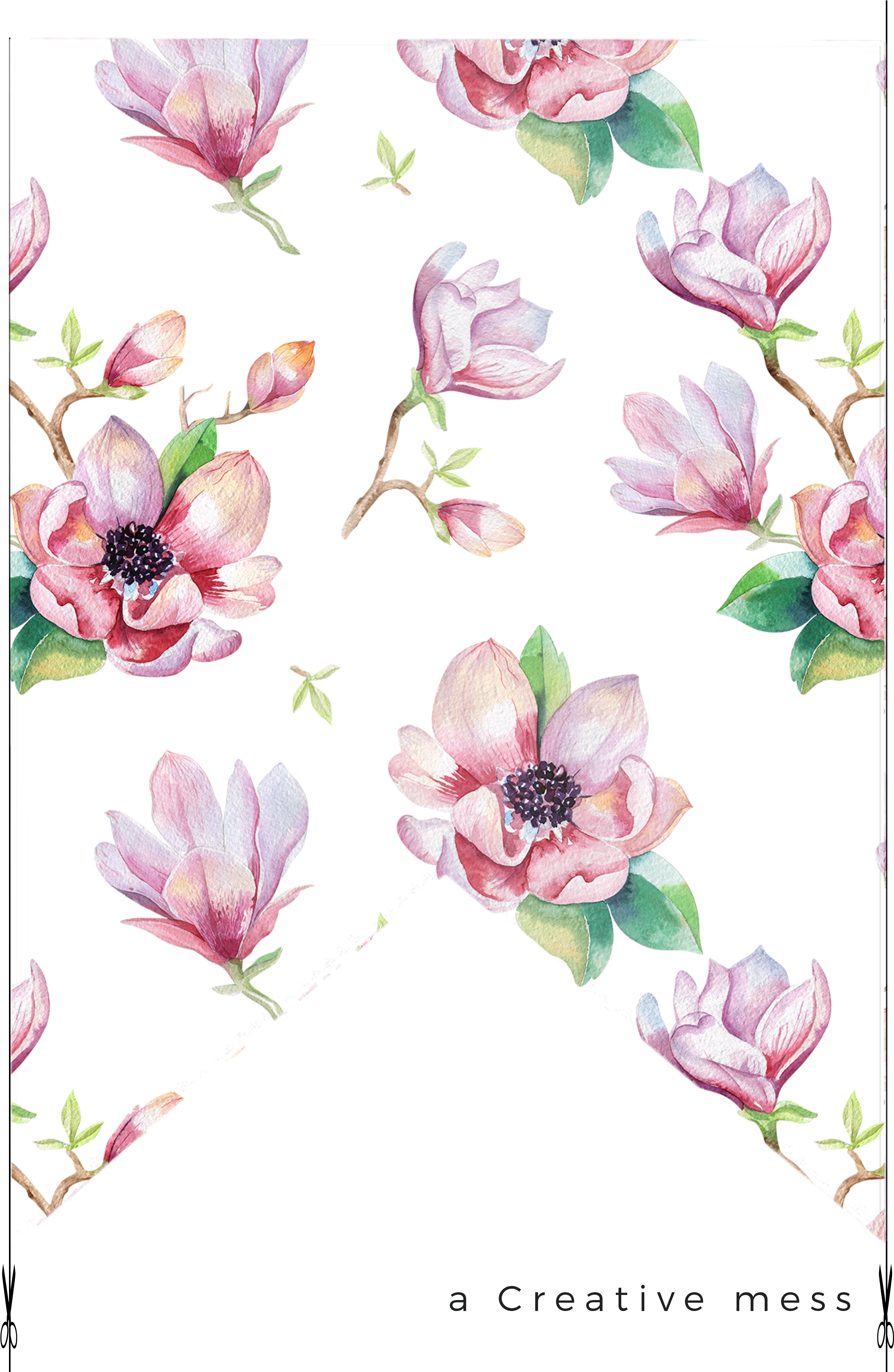 Watercolor Magnolia Pattern