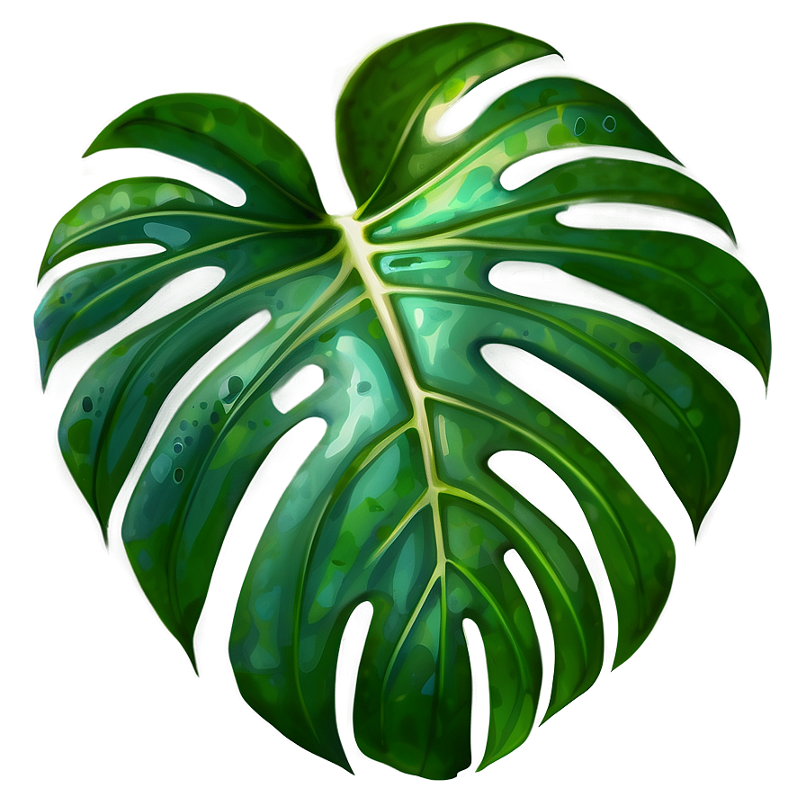 Watercolor Monstera Leaf Png Qny