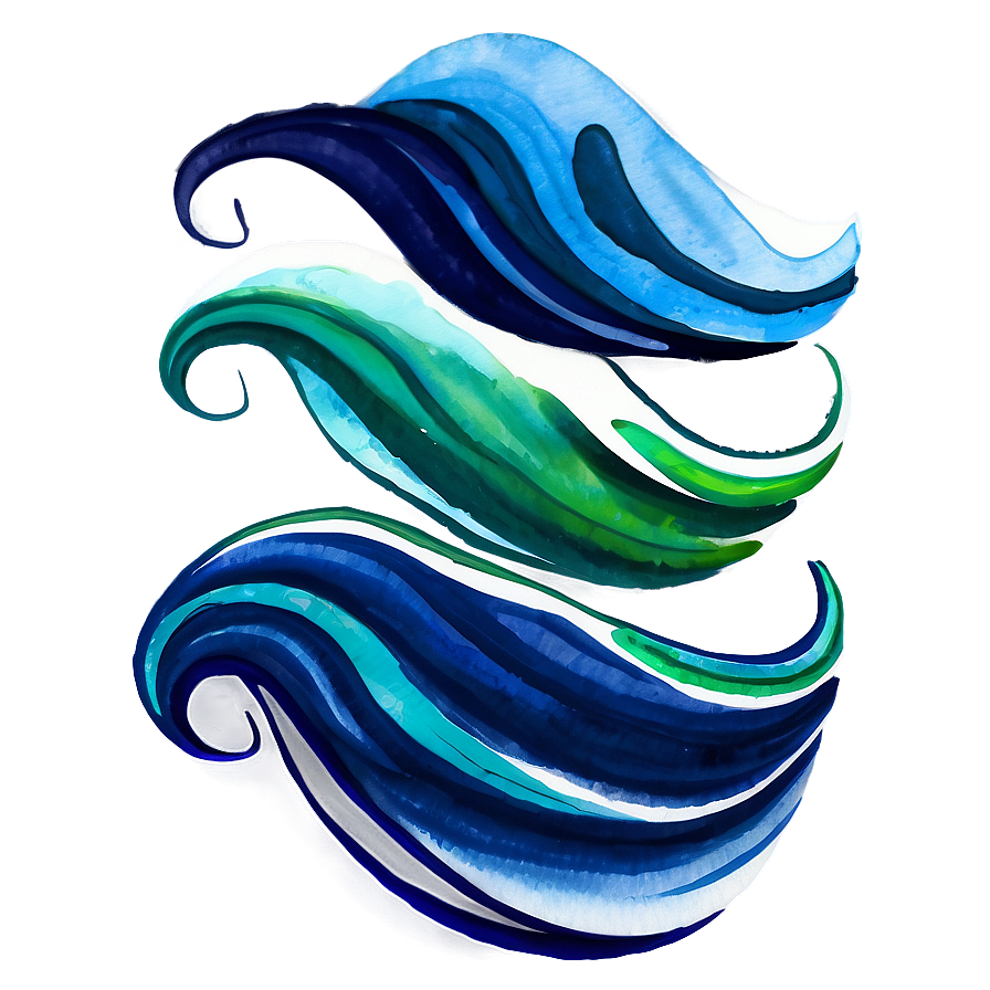Watercolor Ocean Waves Png Kpp