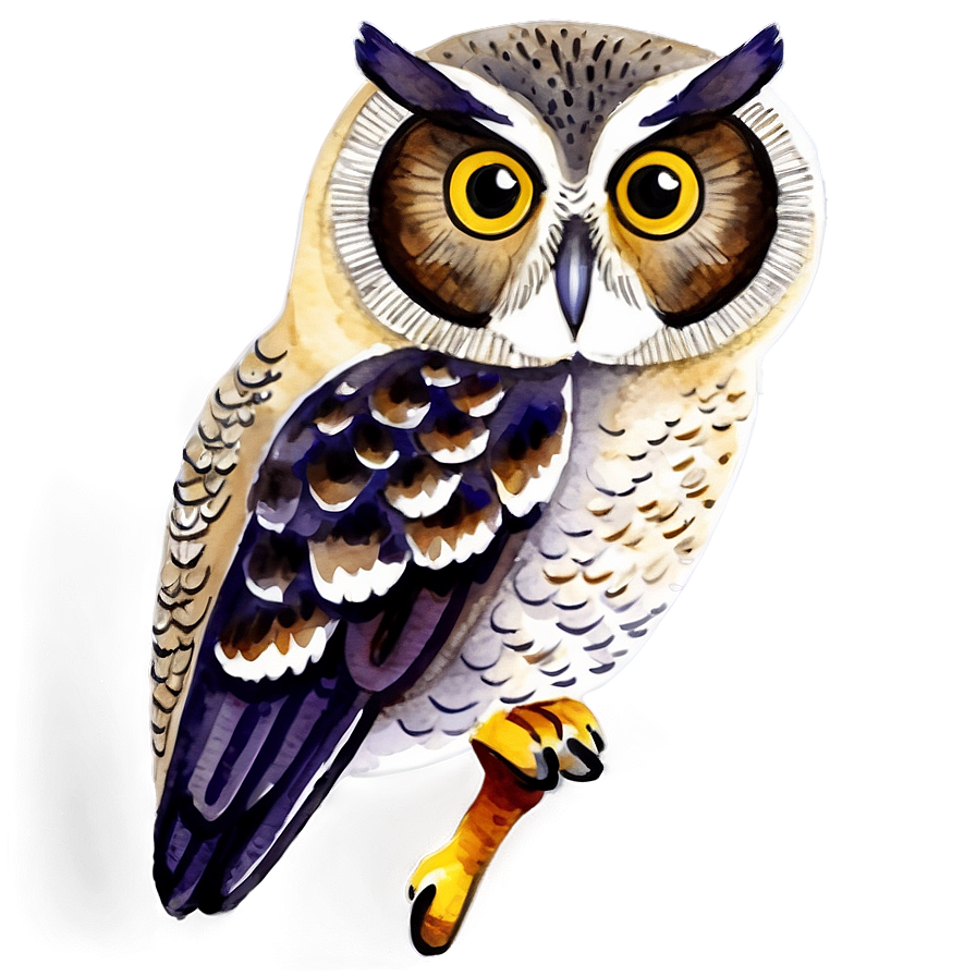 Watercolor Owl Png 34