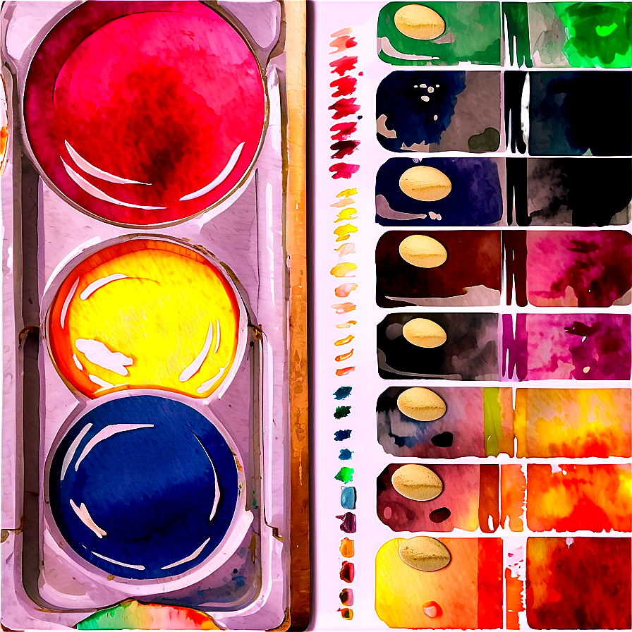 Watercolor Palette Transparent Png Qst