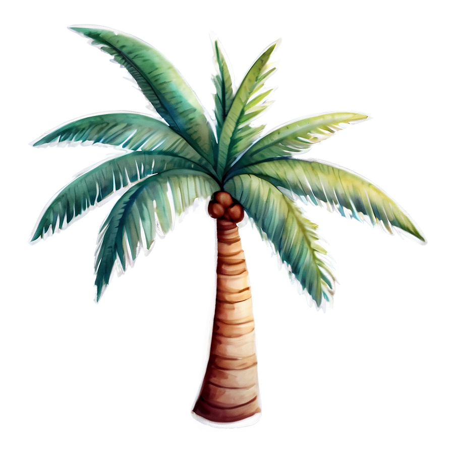 Watercolor Palm Tree Emoji Png 06272024