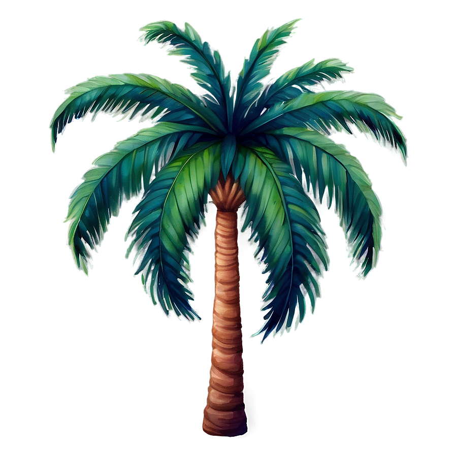 Watercolor Palm Tree Emoji Png Wcn1