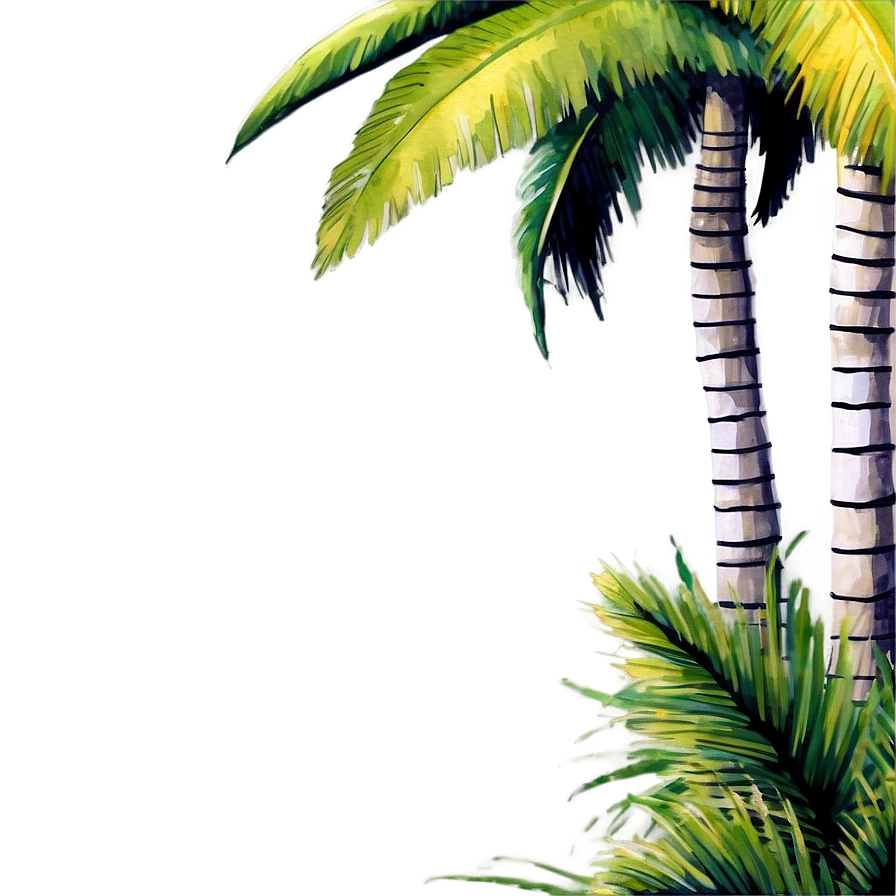 Watercolor Palm Trees Png Cel91