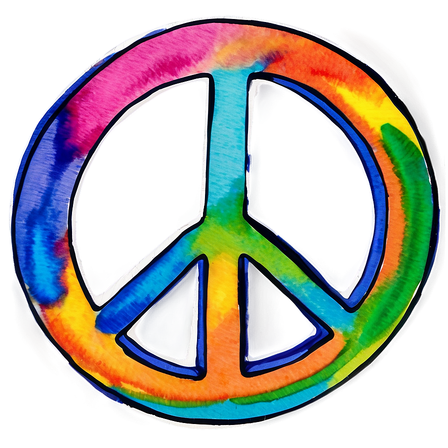 Watercolor Peace Sign Png 05252024