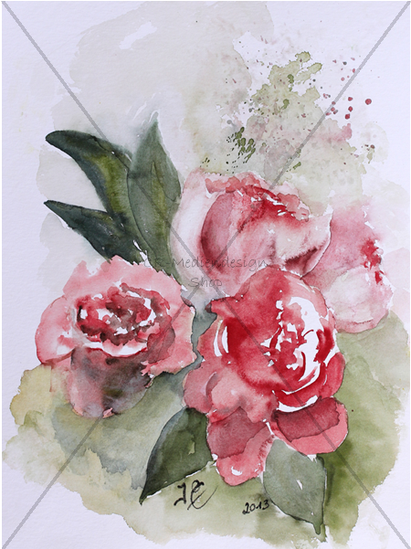 Watercolor Peony Artwork2013