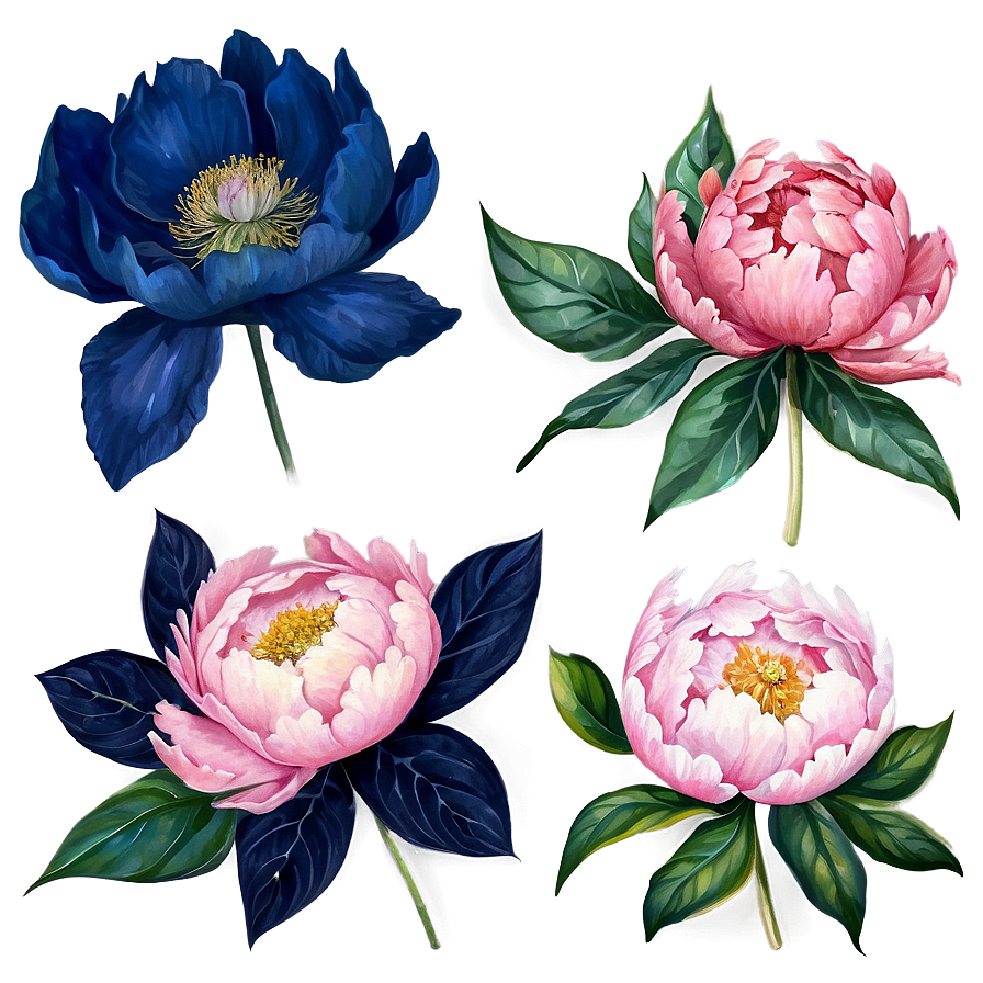 Watercolor Peony Elegance Png Nqn26