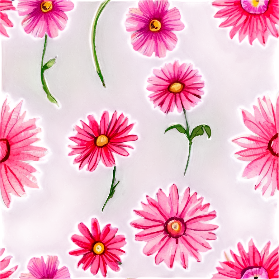 Watercolor Pink Flowers Png 21