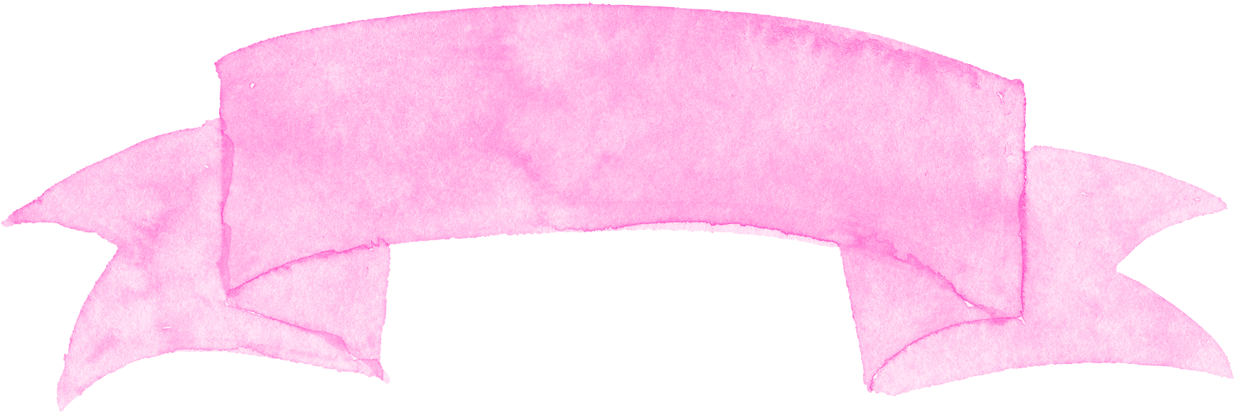 Watercolor Pink Ribbon Banner Png, Transparent Png