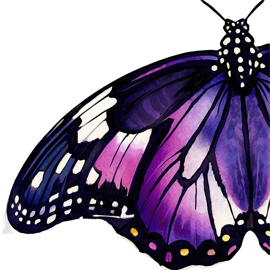 Watercolor Purple Butterfly Png Tbf