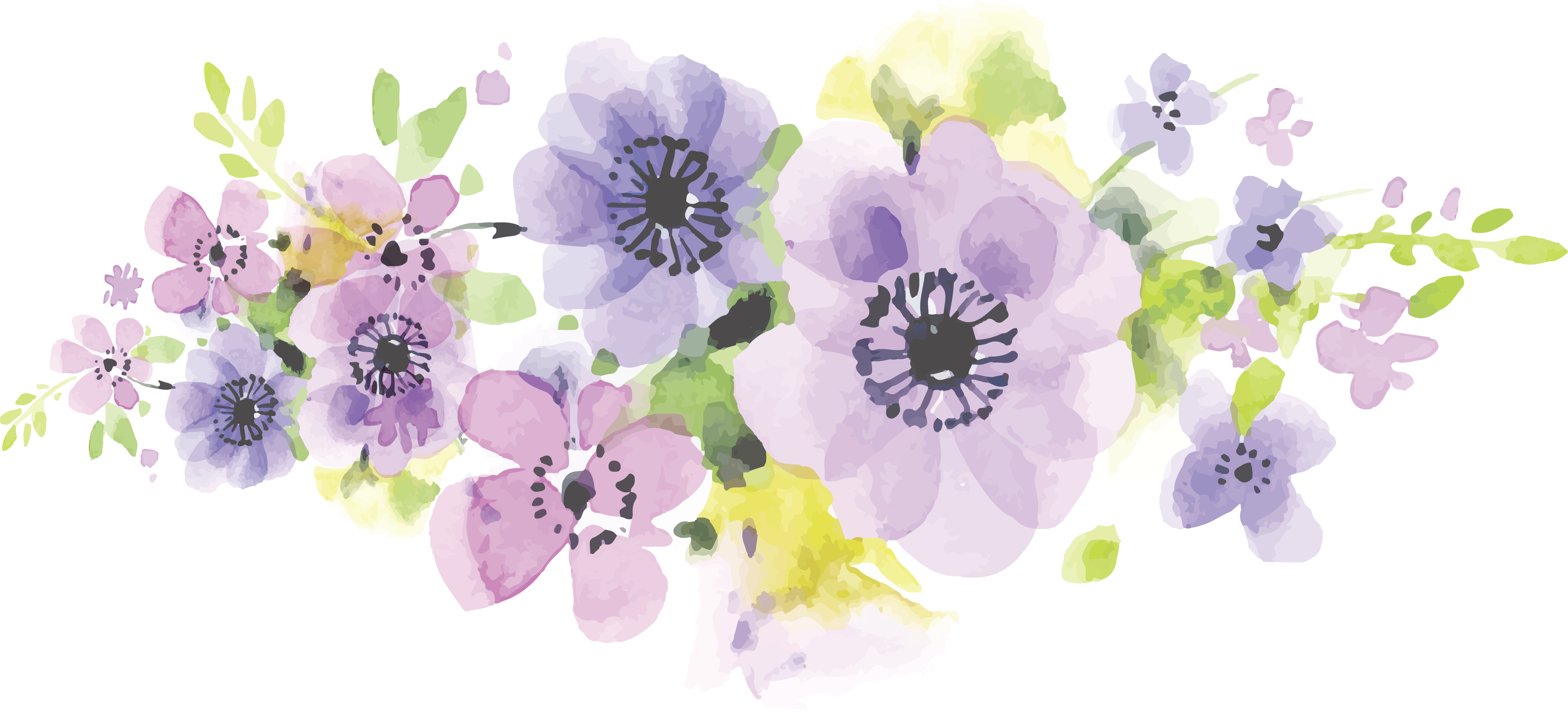 Watercolor_ Purple_ Flowers_ Artwork