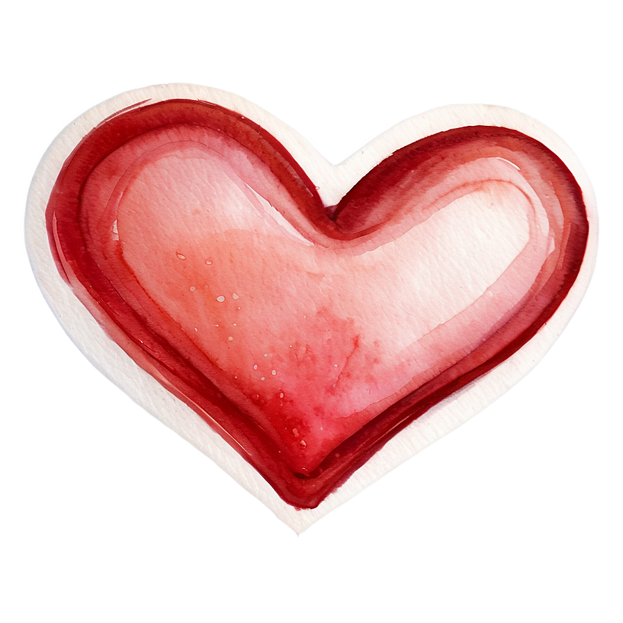 Watercolor Red Heart Emoji Png Kiv