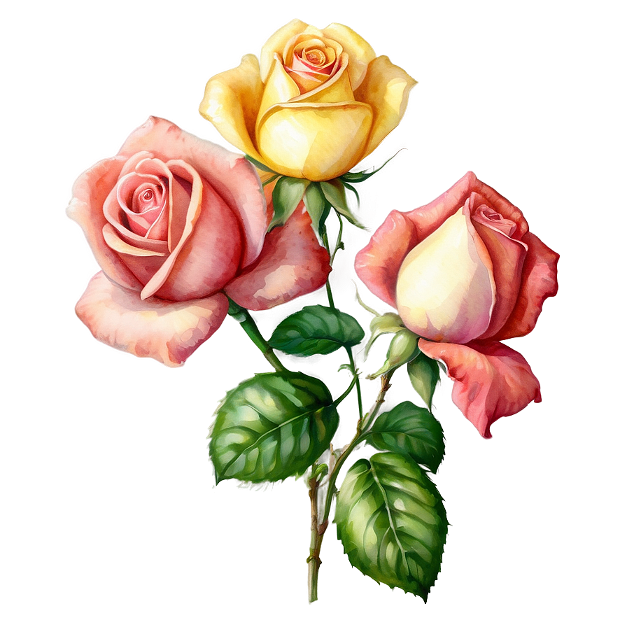 Watercolor Rose Beauty Png 95